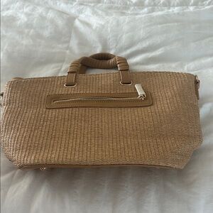 Chic Brown Woven Tote Bag